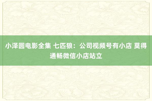 小泽圆电影全集 七匹狼：公司视频号有小店 莫得通畅微信小店站立