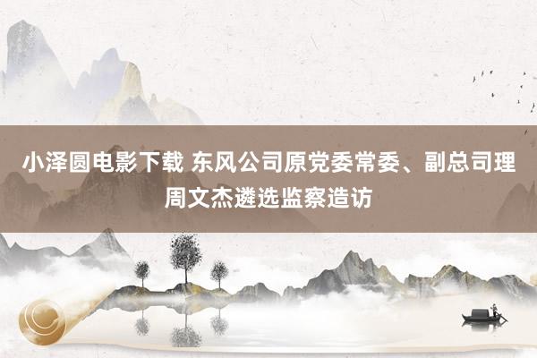 小泽圆电影下载 东风公司原党委常委、副总司理周文杰遴选监察造访